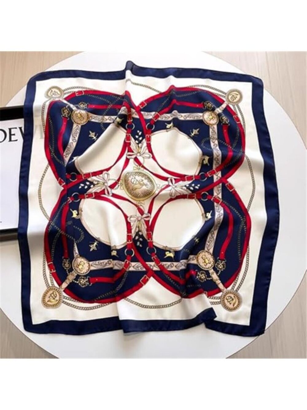 Head Hair Scarf  Blue Red snd White Like Satin Silk Scarf Bandana Hair Wrapping